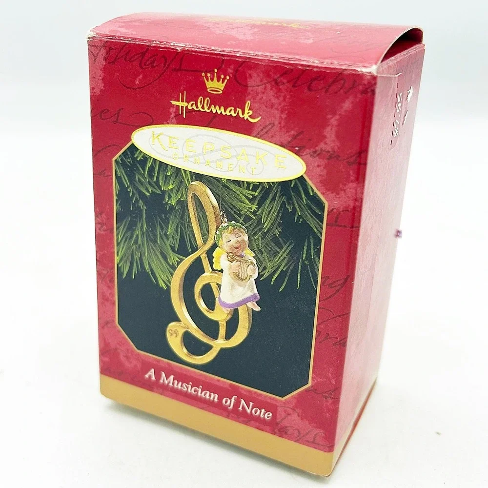 A Musician of Note 1999 Hallmark Ornament Angel with Harp